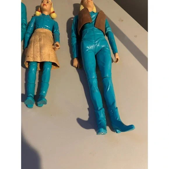 Vintage Marx Toys Johnny West Jane West Figures and Horse Lot Blue Western Style - Picture 5 of 13